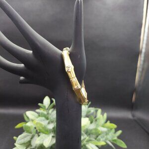 Kate Spade signed Goldtone Bamboo Design Bangle Bracelet